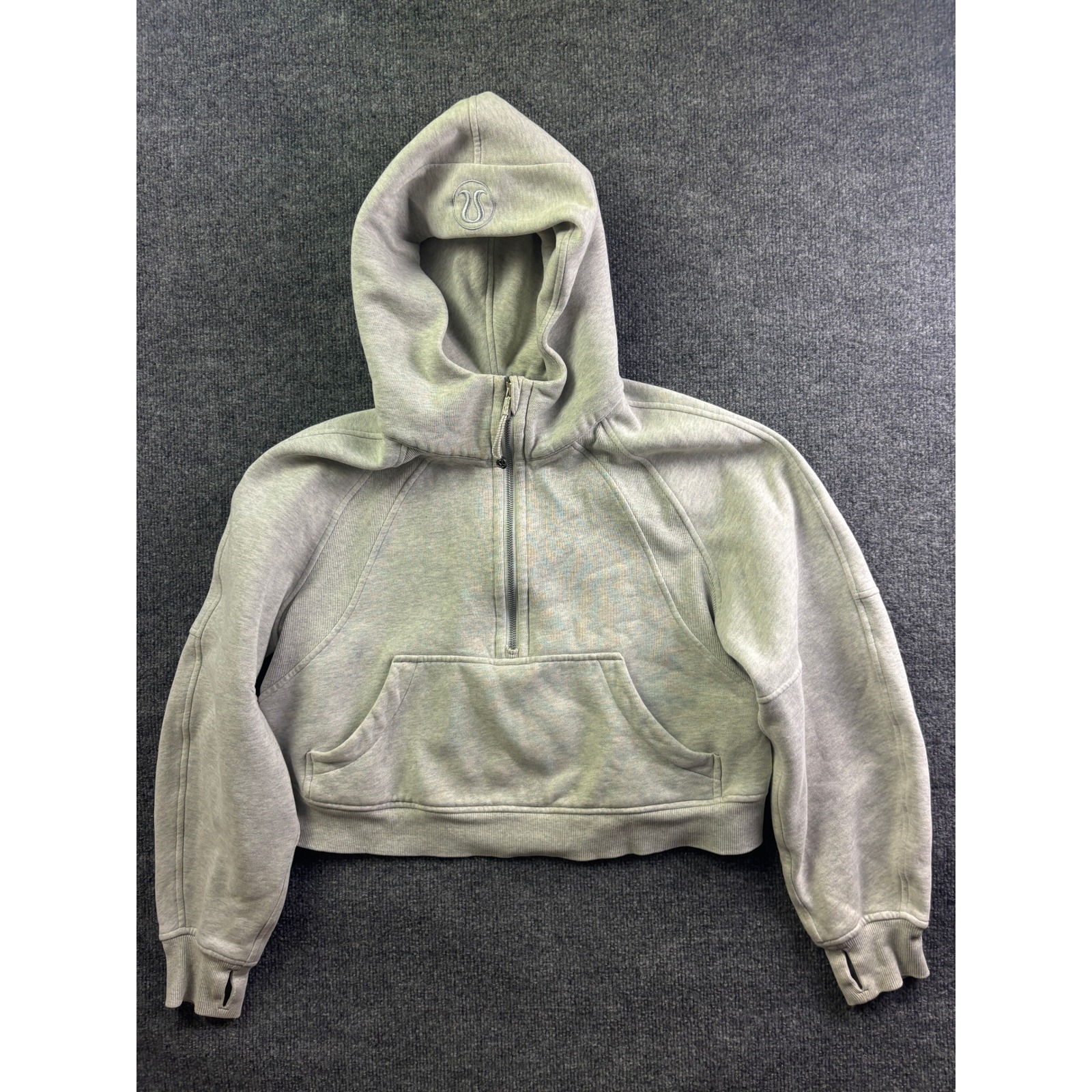 Lululemon Scuba Half-Zip Hoodie Womens Xs/S Grey Oversized Cropped Sweatshirt